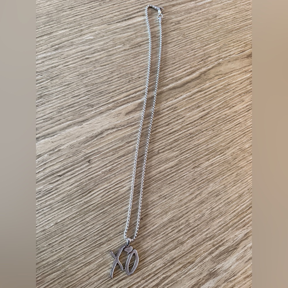 Hearted XO Silver Necklace